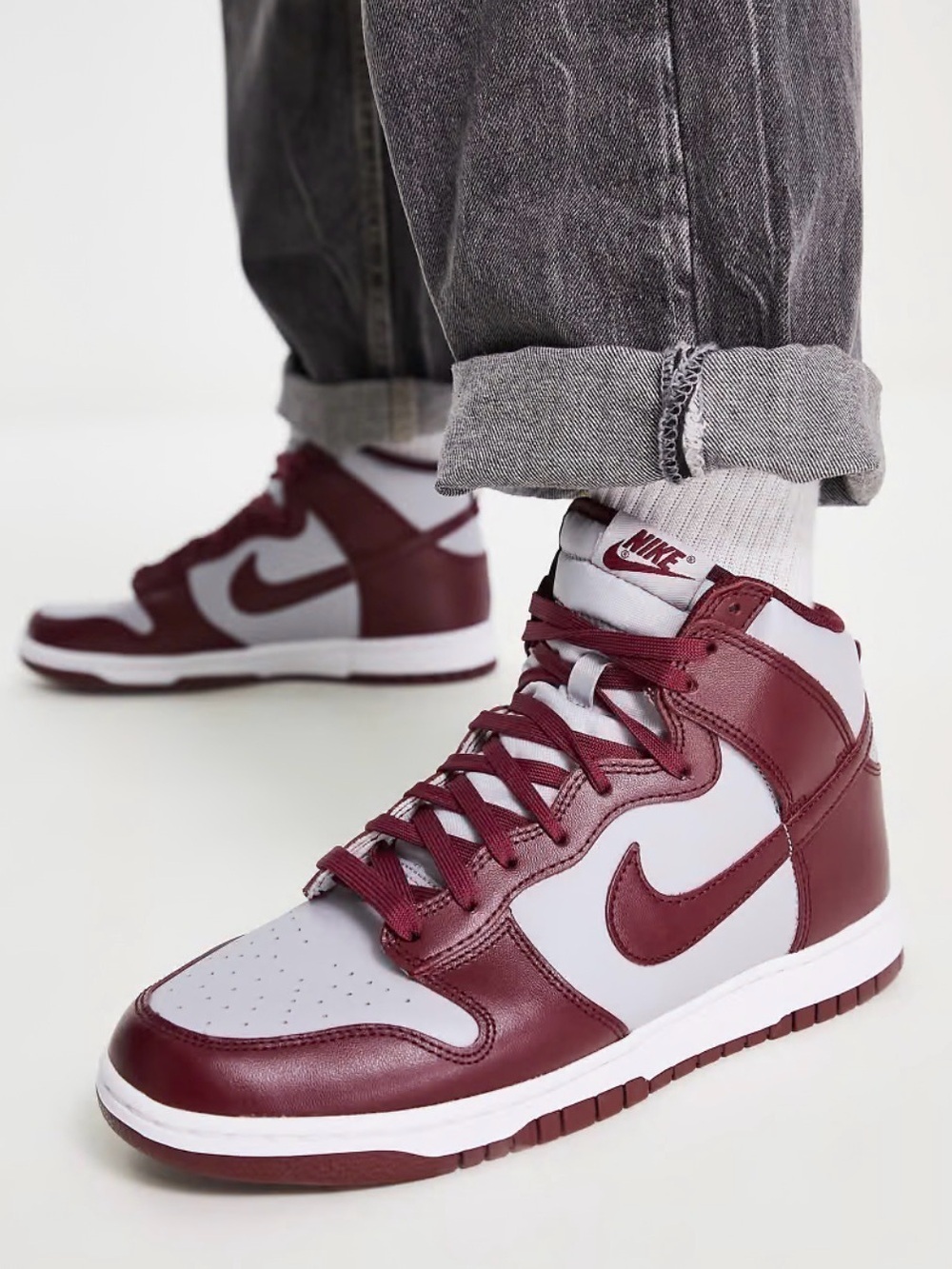 Nike 2022 Dunk High Top DD1399600 Dark Beetroot/ Wolf Grey Sneakers Size 10